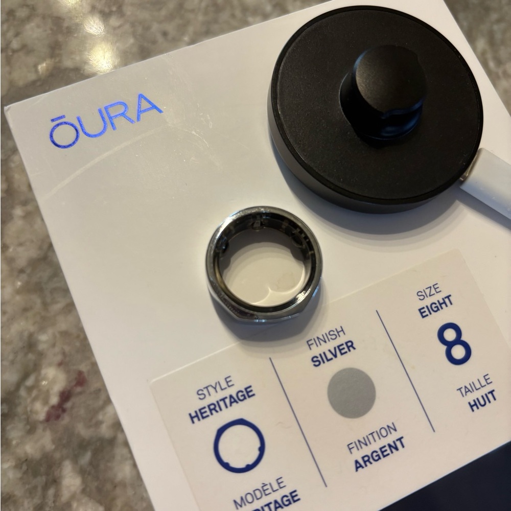 Oura Silver Heritage Ring with Charger SIZE 8